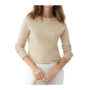 J. McLaughlin Jamey Crewneck Sweater Sz XS Heather Oatmeal Raglan Sleeve Knit